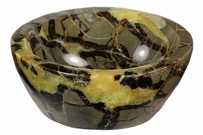 Polished Septarian Bowl - Madagascar #120214